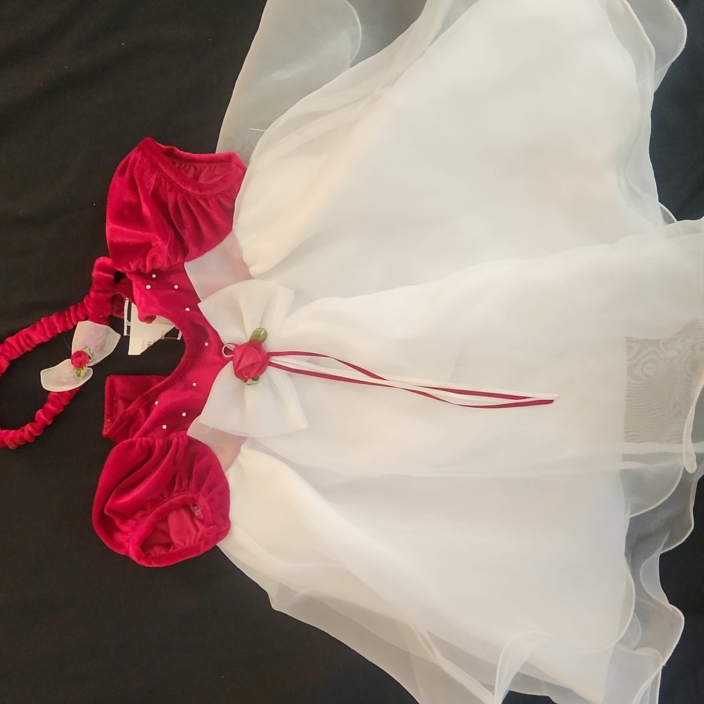 Rare Editions Red and White Formal Kids Dress